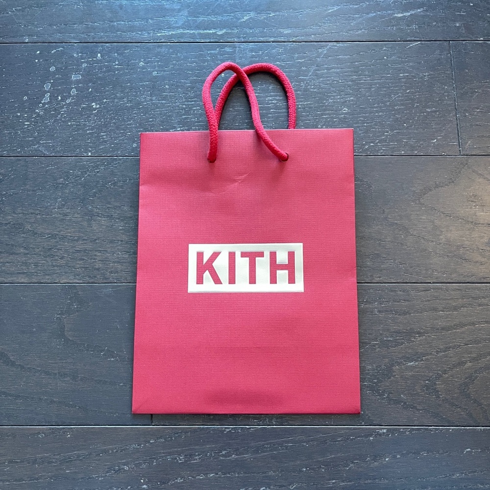 KITH RED Silver Paper Shopping Bag tote Gift Tote storage decoration